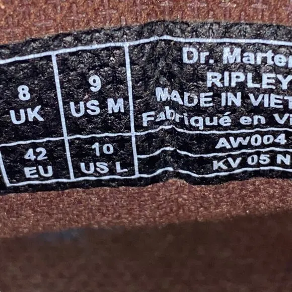 Dr. Martens Unisex Ripley Brown Leather Lace Up Oxfords Size US M 9 W 10