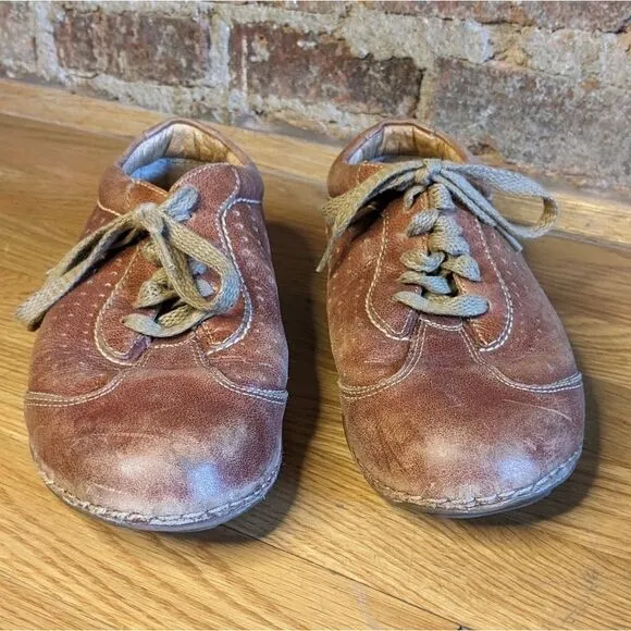 Dr. Martens Vintage Brown Leather Oxford Shoes with Perforated Design