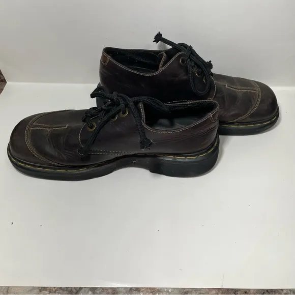 Dr. Martens Vintage Brown Leather Platform Oxfords