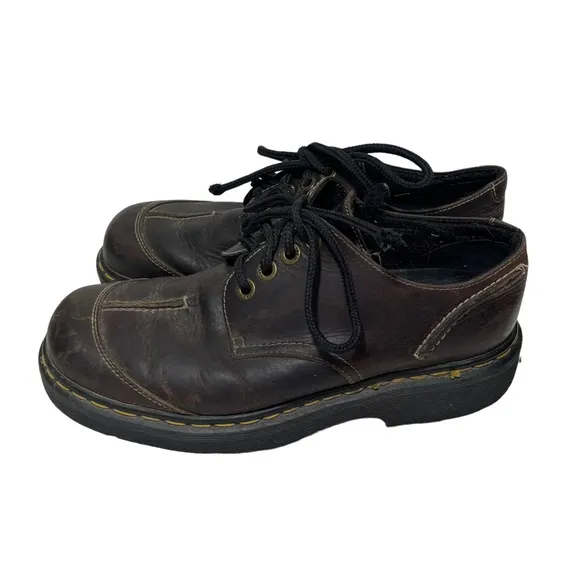 Dr. Martens Vintage Brown Leather Platform Oxfords