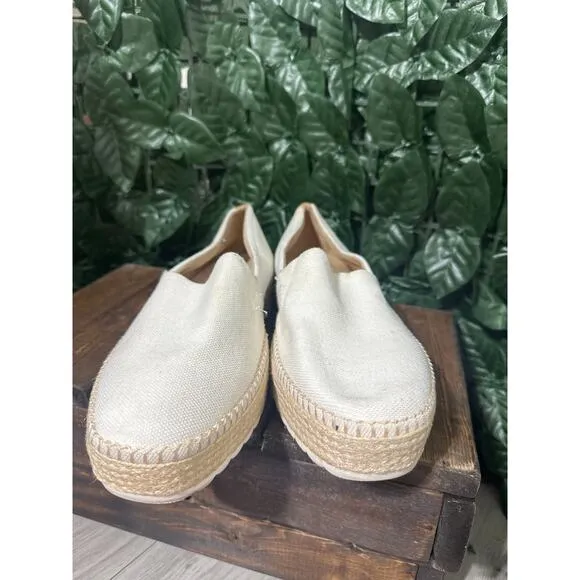 Dr Scholls Slip On Espadrille Loafer Platform Flat Shoes Sunray Comfy Cream 9.5