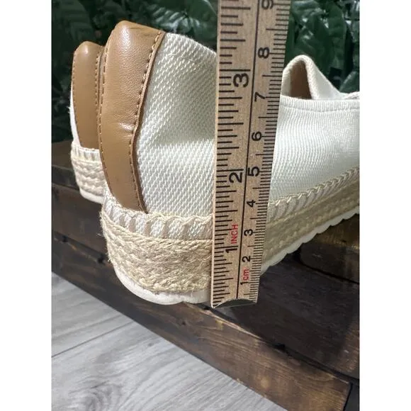 Dr Scholls Slip On Espadrille Loafer Platform Flat Shoes Sunray Comfy Cream 9.5