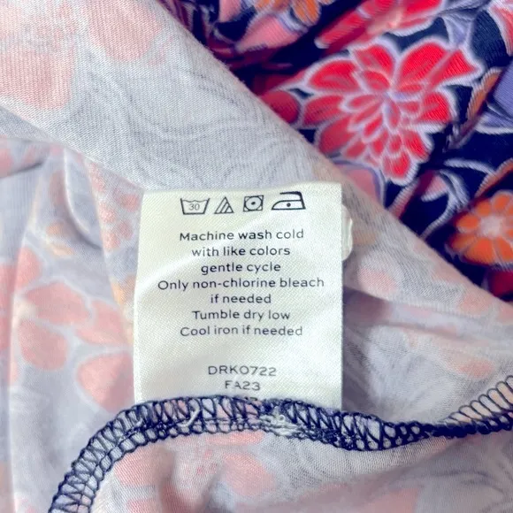 Draper James Tae Midi Floral Dress in Abstract Dahlia Stretch Size Large NWT
