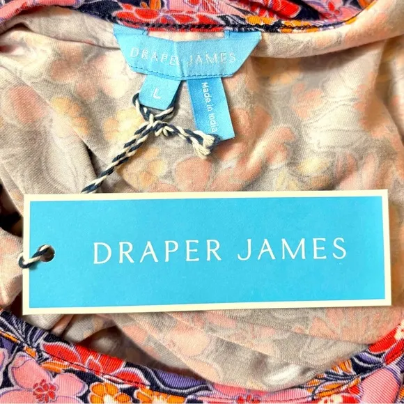 Draper James Tae Midi Floral Dress in Abstract Dahlia Stretch Size Large NWT