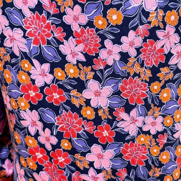 Draper James Tae Midi Floral Dress in Abstract Dahlia Stretch Size Large NWT