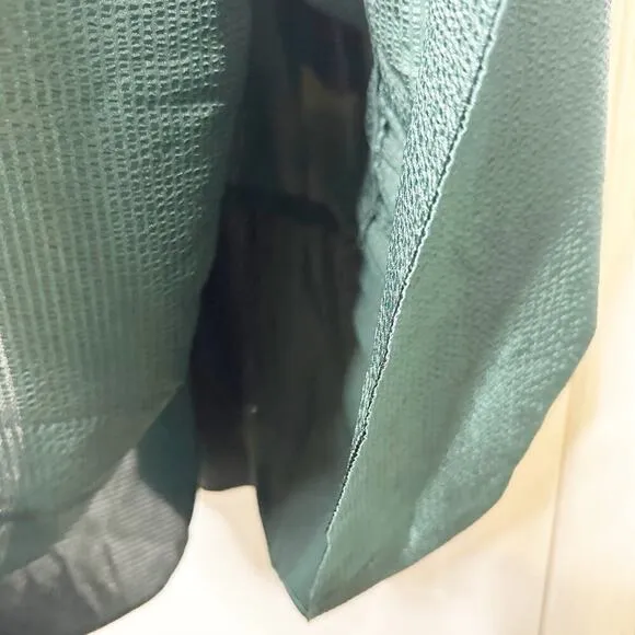 Draper James XL Martina Midi Dress Hammered Satin Emerald Green