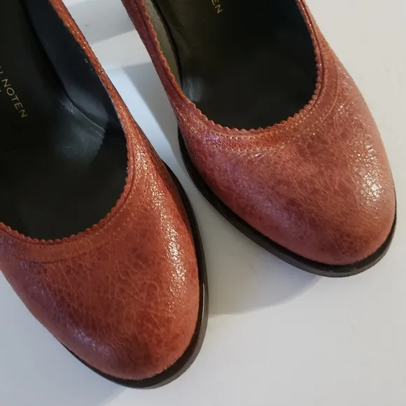 Dries Van Noten Reddish Brown Wooden Block Heel Sz: 6.5