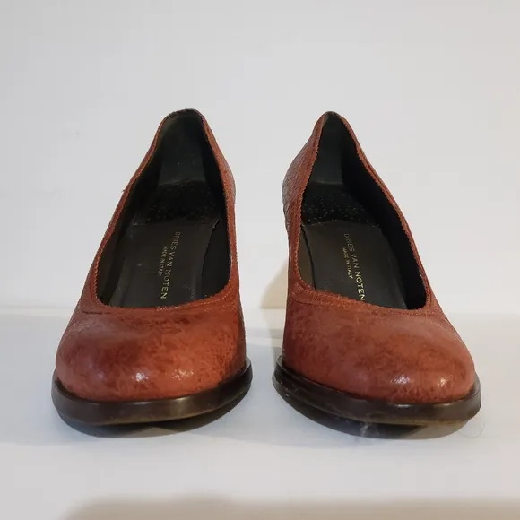 Dries Van Noten Reddish Brown Wooden Block Heel Sz: 6.5