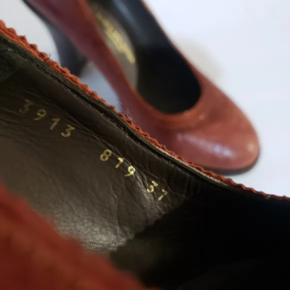Dries Van Noten Reddish Brown Wooden Block Heel Sz: 6.5