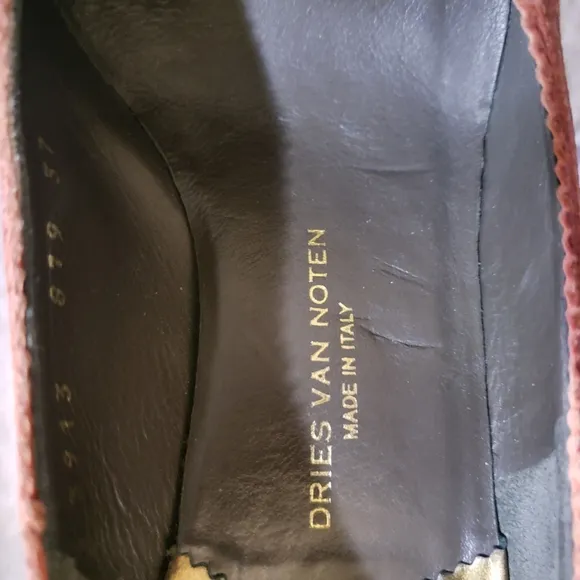 Dries Van Noten Reddish Brown Wooden Block Heel Sz: 6.5
