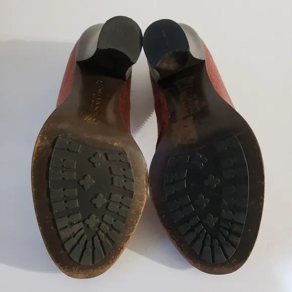 Dries Van Noten Reddish Brown Wooden Block Heel Sz: 6.5
