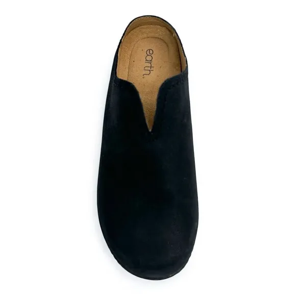 Earth Women’s Kolia Black Leather Mule Clogs 10W