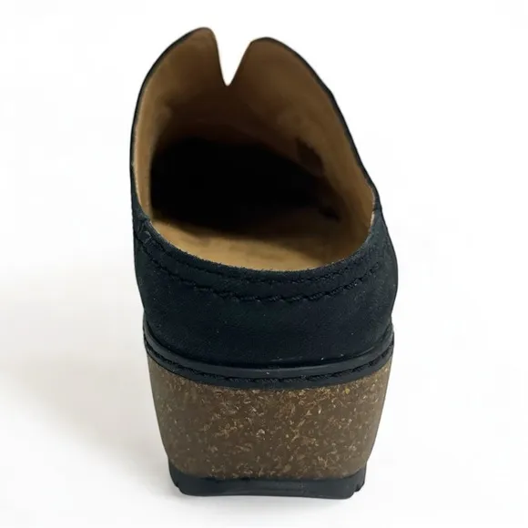 Earth Women’s Kolia Black Leather Mule Clogs 10W