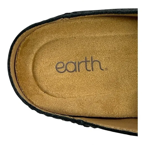Earth Women’s Kolia Black Leather Mule Clogs 10W