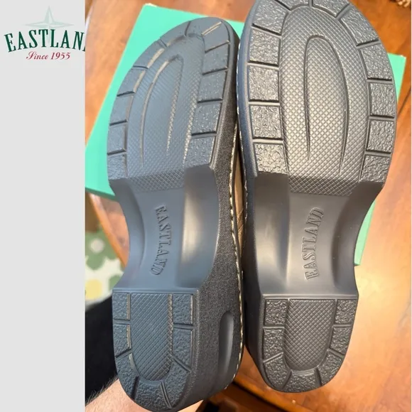 EASTLAND Hand-Stiched Genuine Suede Strap &amp; Buckle Mae Clogs NWT/11M