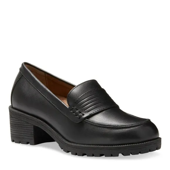 Eastland Women's Newbury leather Penny block heel Loafer size 10