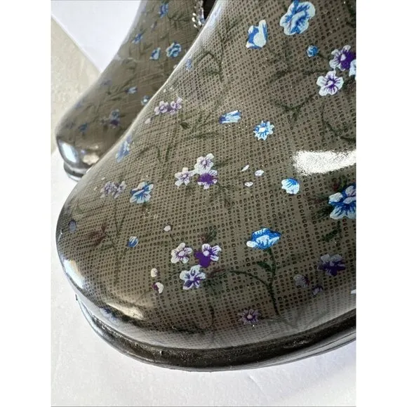 EASY WORKS Women’s Slip on Clogs Comfort Work Shoes Size 11 M Floral Gray Blue