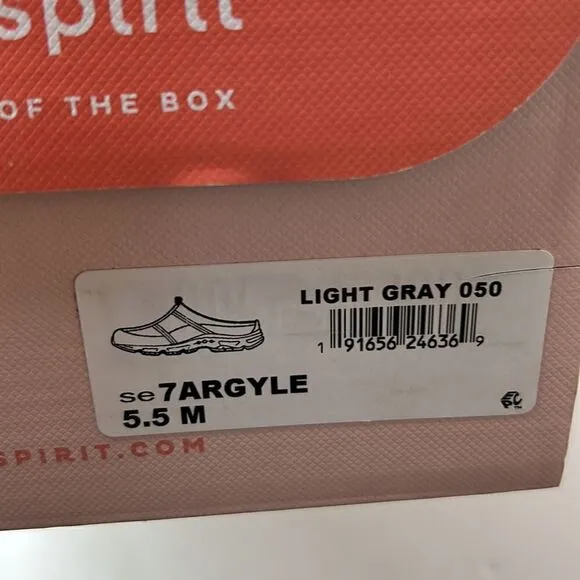 Easy Spirits Argyle Mesh Clogs Light Gray size 5.5 M