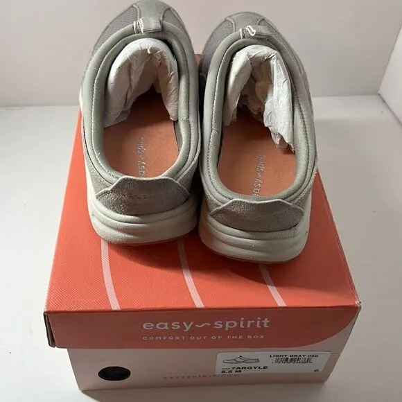 Easy Spirits Argyle Mesh Clogs Light Gray size 5.5 M