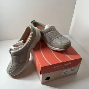 Easy Spirits Argyle Mesh Clogs Light Gray size 5.5 M