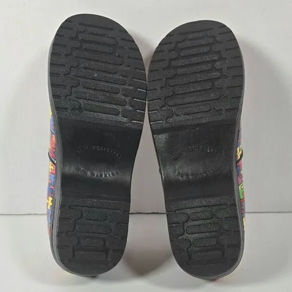 Easy Works Easy Street Clogs Lyndee Puzzle Pieces Women 10W Autism Awareness