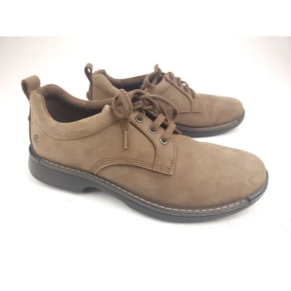 ECCO Fusion Oxfords Mens Size EU 45 US 11-11.5 Brown Nubuck Leather Lace-Ups