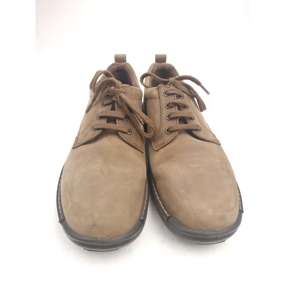 ECCO Fusion Oxfords Mens Size EU 45 US 11-11.5 Brown Nubuck Leather Lace-Ups