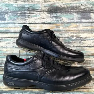ECCO Golf Shoe Mens 12-12.5/46 Black Leather Hydromax Water Resistant Oxfords