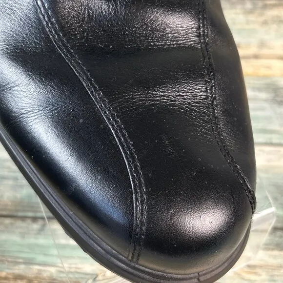 ECCO Golf Shoe Mens 12-12.5/46 Black Leather Hydromax Water Resistant Oxfords