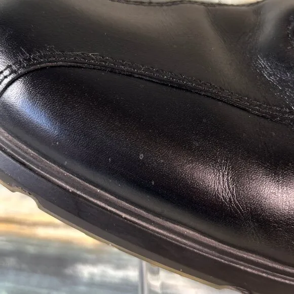 ECCO Golf Shoe Mens 12-12.5/46 Black Leather Hydromax Water Resistant Oxfords