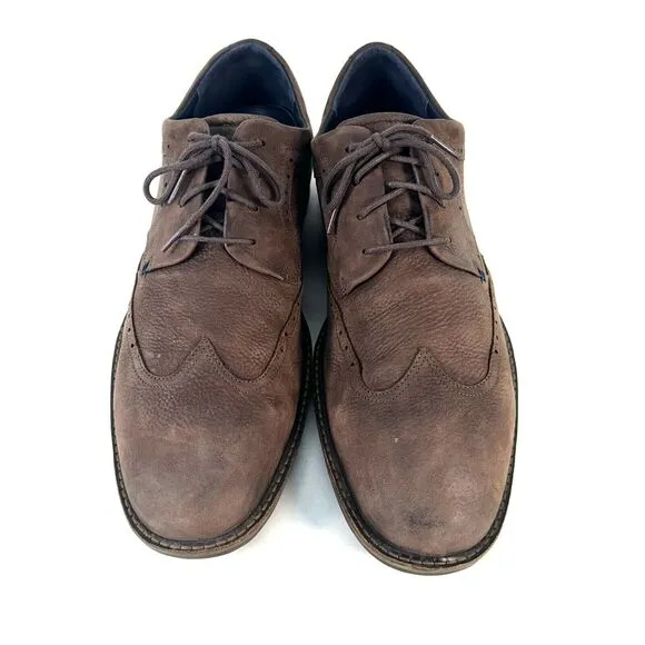 Ecco Kenton Wing Tip Oxfords Mens Sz EU 46 Brown Nubuck Leather