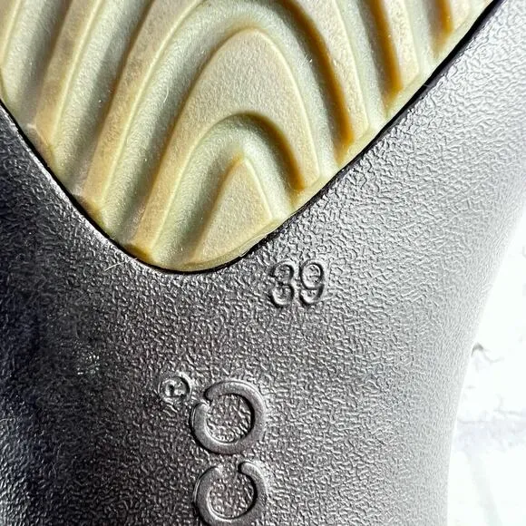 ECCO Leather Mules Women’s 39 (US 8 - 8.5 ) Brown Basket Weave Clog Studded