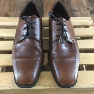 ECCO Melbourne Brown Leather Lace Up Derby Oxfords Shoes‎ Mens Vented Sz 42