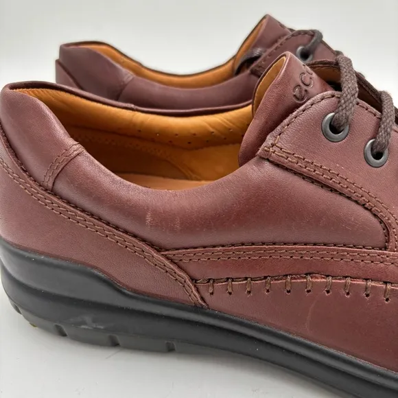 Ecco Men’s 45 Brown Leather Seawalker Lace Up Oxfords