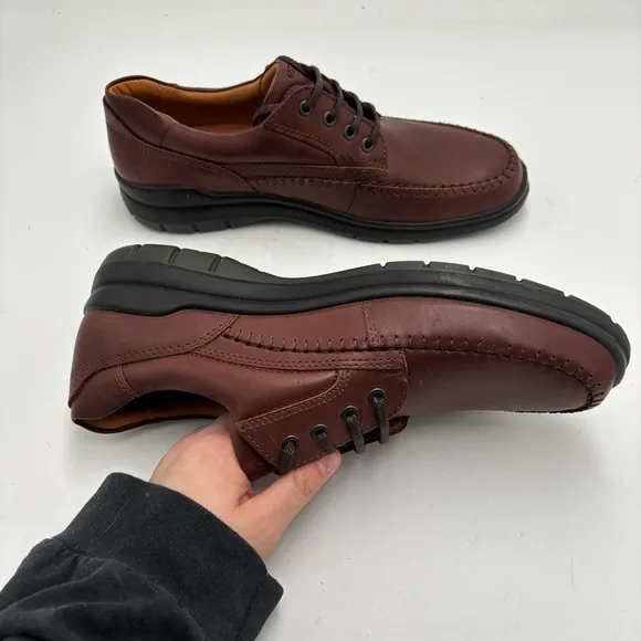 Ecco Men’s 45 Brown Leather Seawalker Lace Up Oxfords