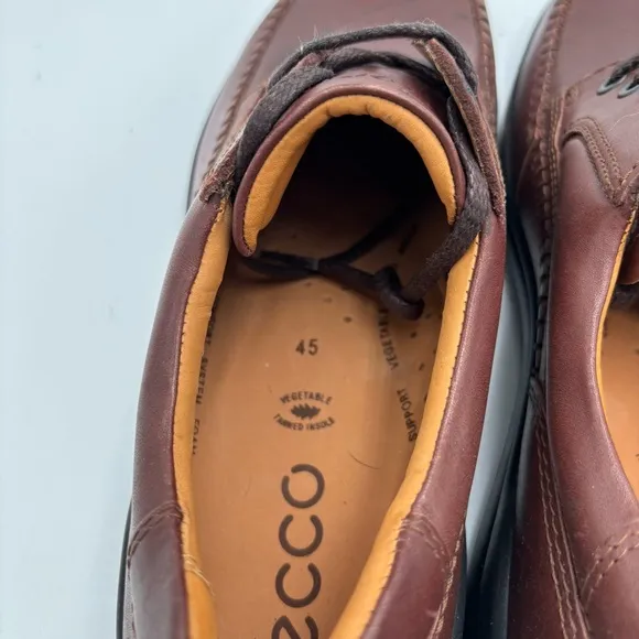 Ecco Men’s 45 Brown Leather Seawalker Lace Up Oxfords