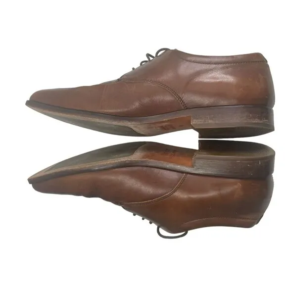 ECCO mens Oxfords Loafers US  Leather Brown Lace Up Dress Shoes Sz 8