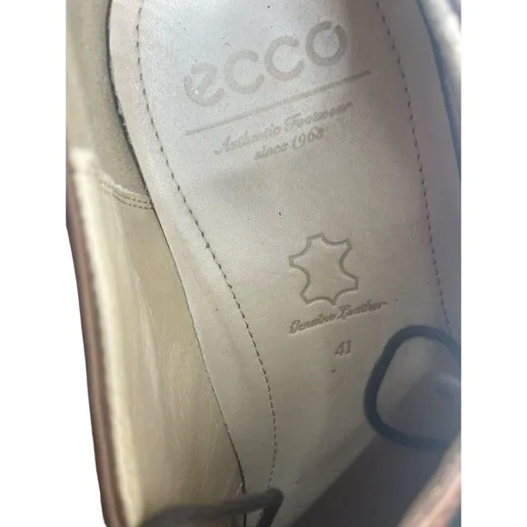 ECCO mens Oxfords Loafers US  Leather Brown Lace Up Dress Shoes Sz 8