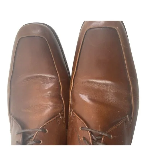 ECCO mens Oxfords Loafers US  Leather Brown Lace Up Dress Shoes Sz 8