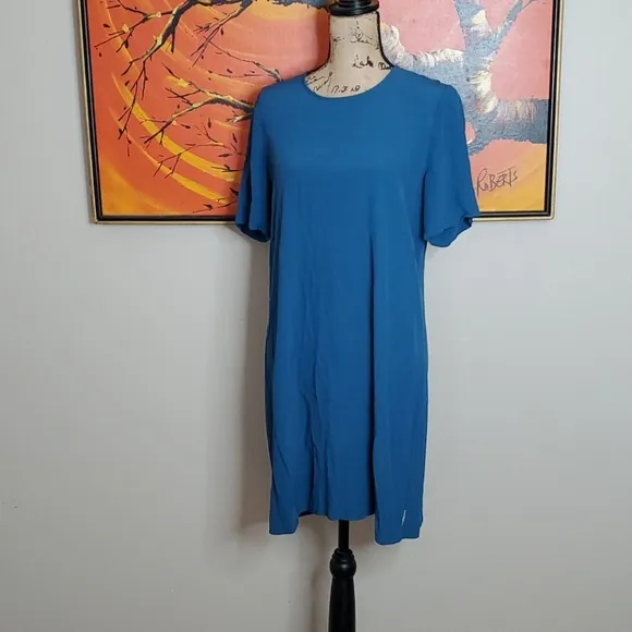 Eileen Fisher Crinkle Crepe Dress Size Medium