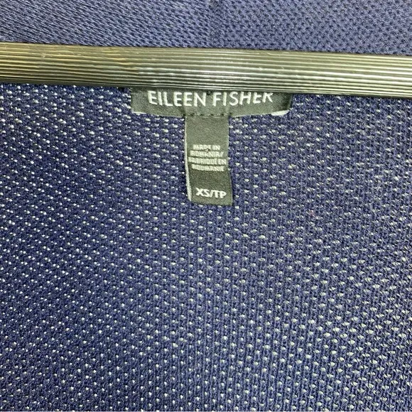 Eileen Fisher Midnight Blue Simple Cardi Open Front Longline Knit Cardigan