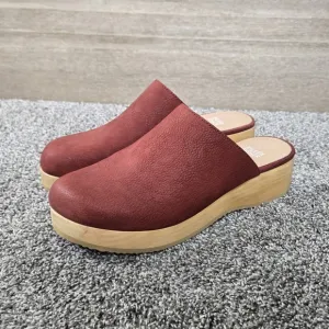 Eileen Fisher Red Cedar Oiled Nubuck Clog Women's Red Leather Clogs NEW size 7