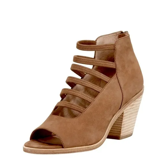 Eileen Fisher Sienna Nubuck James Strappy Block Heel Sandal Sz 6.5