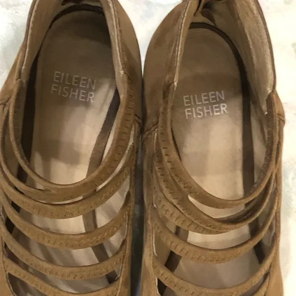 Eileen Fisher Sienna Nubuck James Strappy Block Heel Sandal Sz 6.5