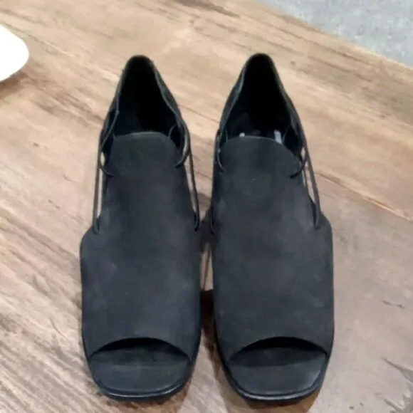 Eileen Fisher Vero Couio Alfie nubuck suede  block heels in black Size 11 NWT