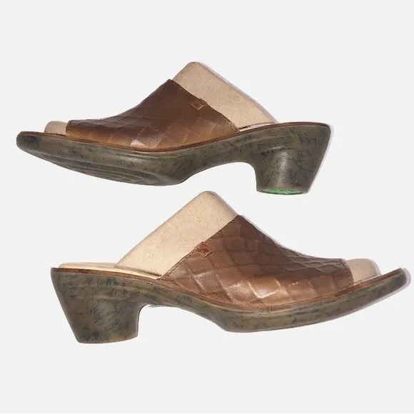 El Naturalista Aqua Slide Sandals Size 40 Brown Leather Made in Spain