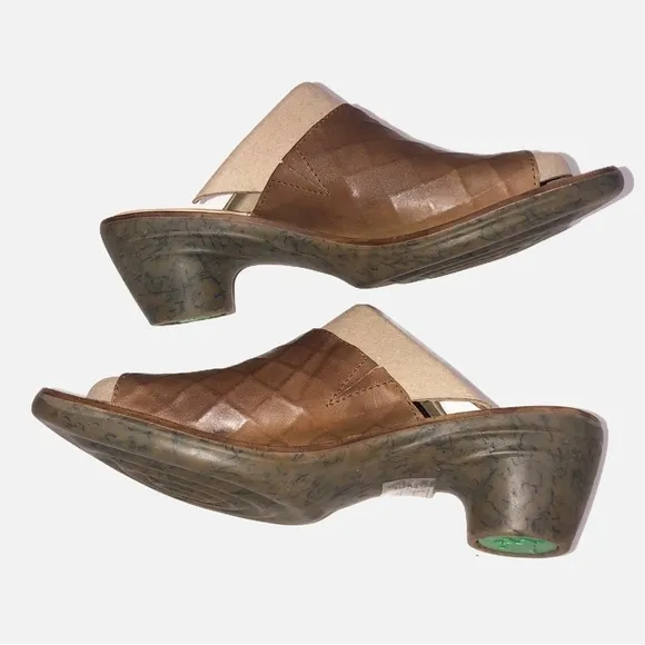 El Naturalista Aqua Slide Sandals Size 40 Brown Leather Made in Spain