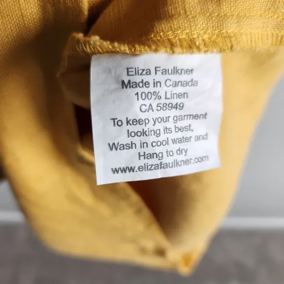 Eliza Faulkner Yellow Linen Slip Dress 90s Classic Style Size XS