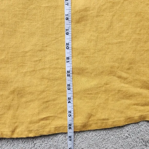 Eliza Faulkner Yellow Linen Slip Dress 90s Classic Style Size XS