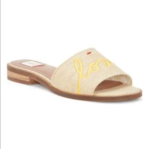 Ellen DeGeneres Natural Love Solay Slide beige yellow wick  shoe size 6.5